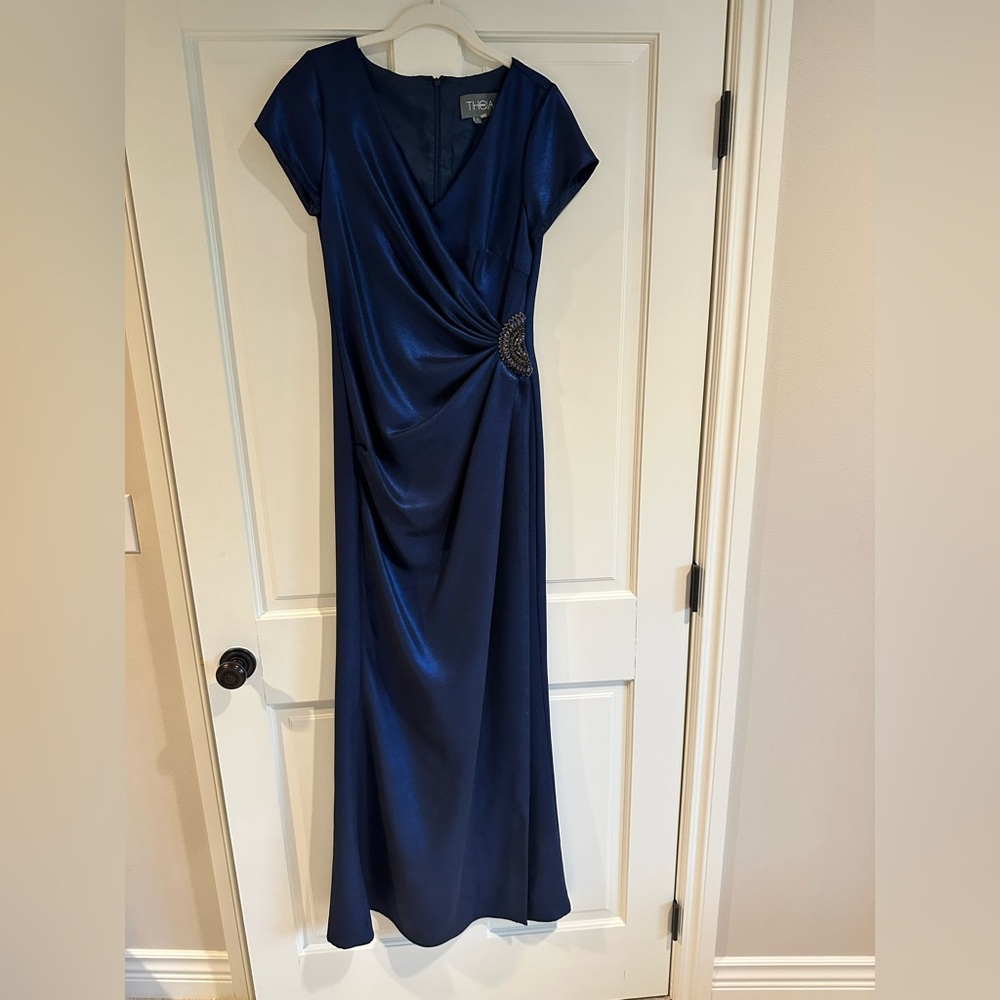 Theia navy blue gown